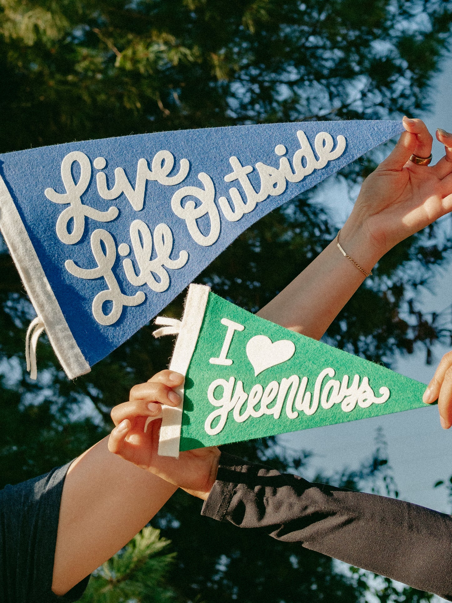 Live Life Outside Felt Pennant