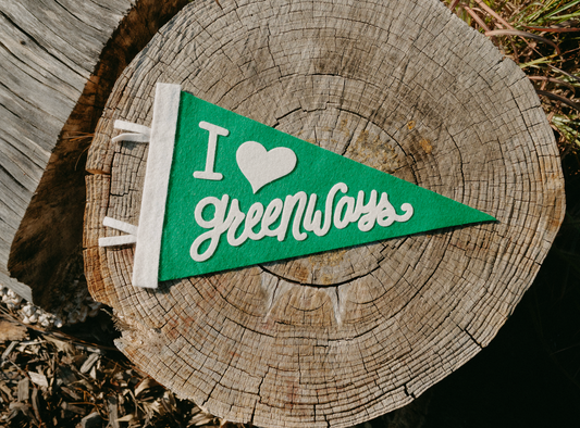 I Heart Greenways Felt Pennant