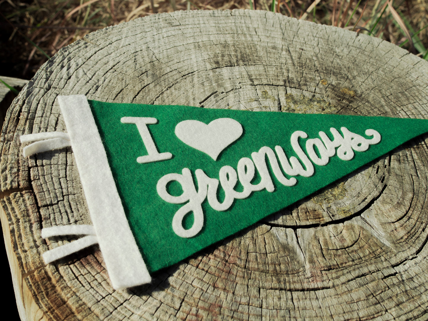 I Heart Greenways Felt Pennant