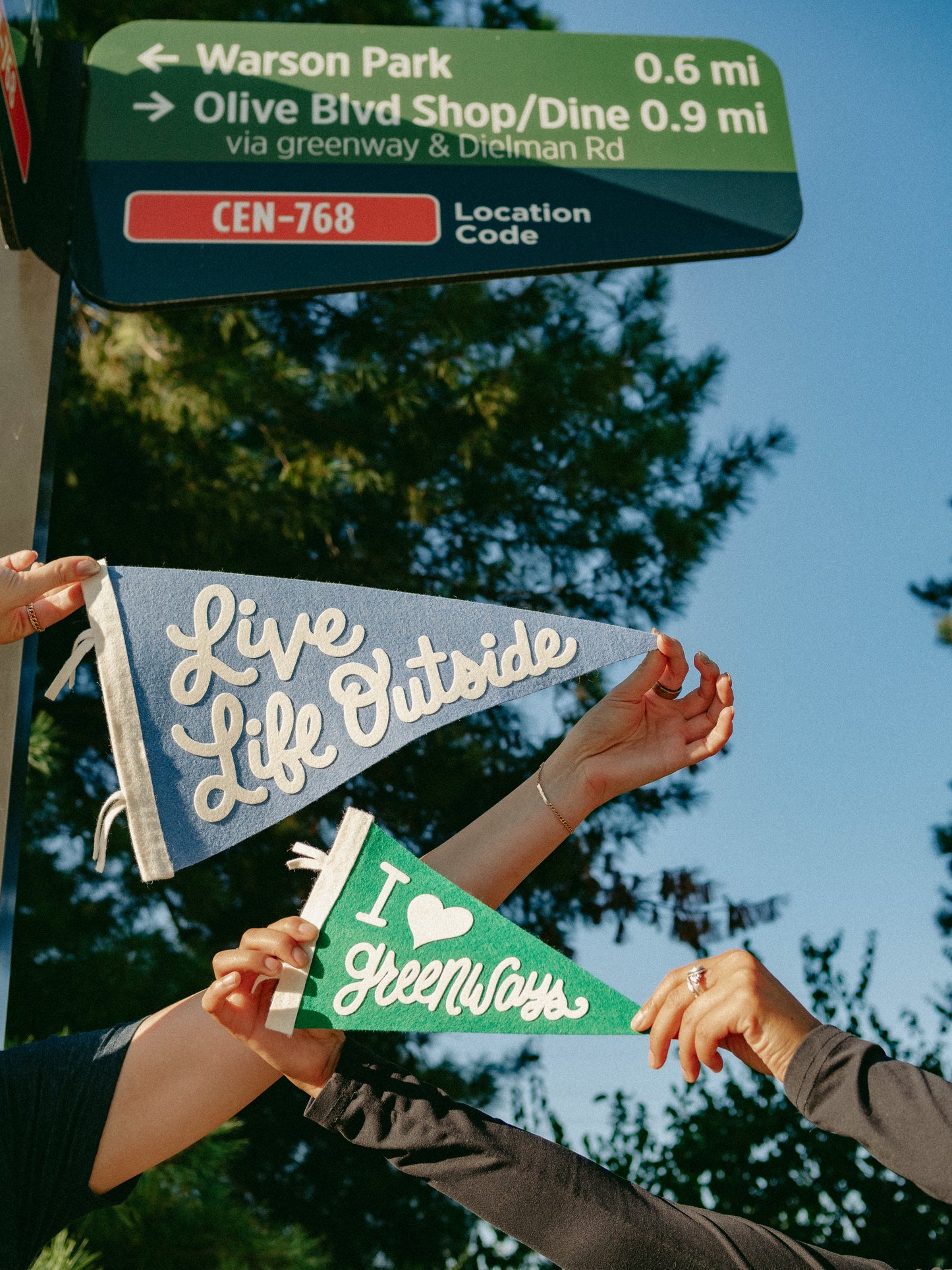 I Heart Greenways Felt Pennant